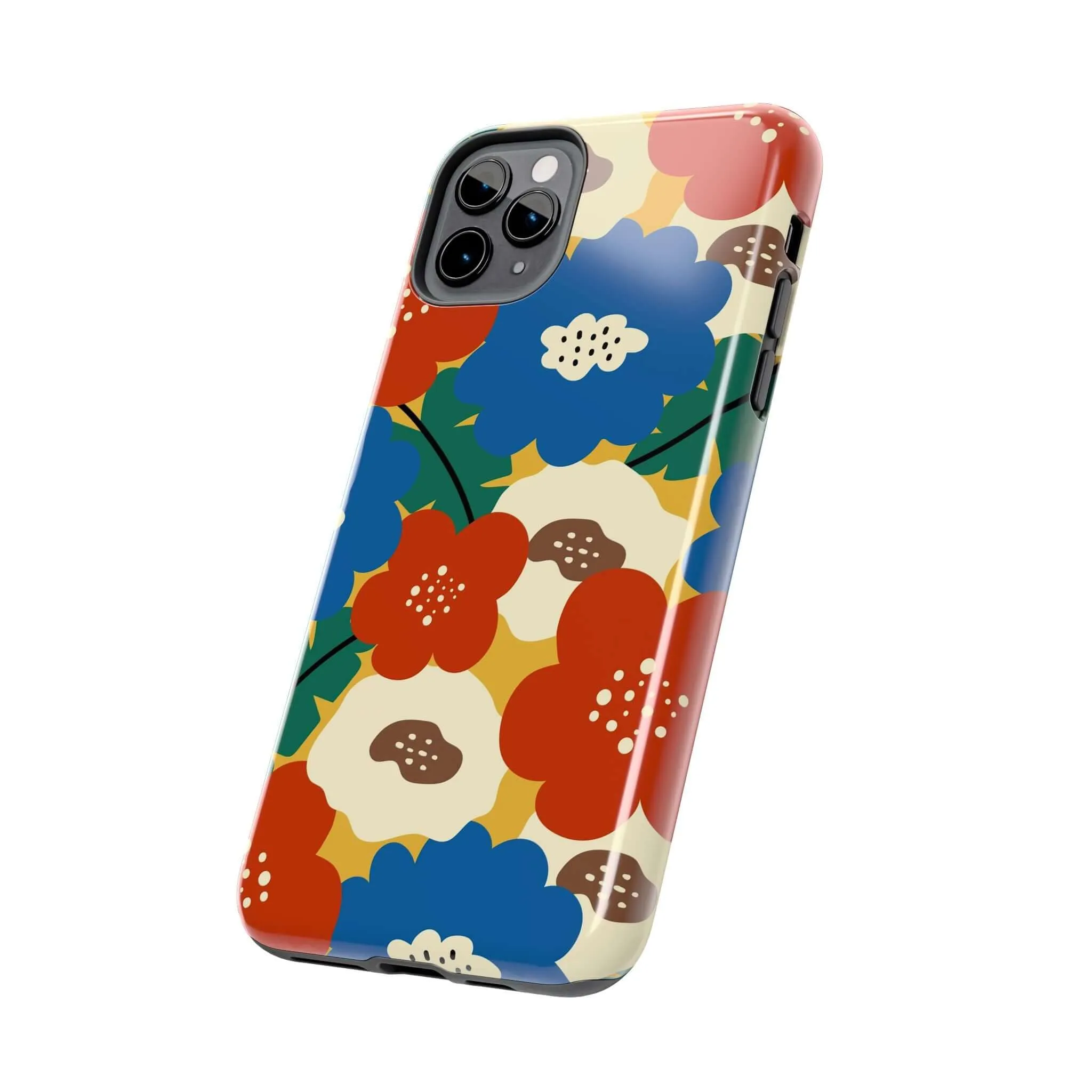 Retro Blooms | Red Flower Case