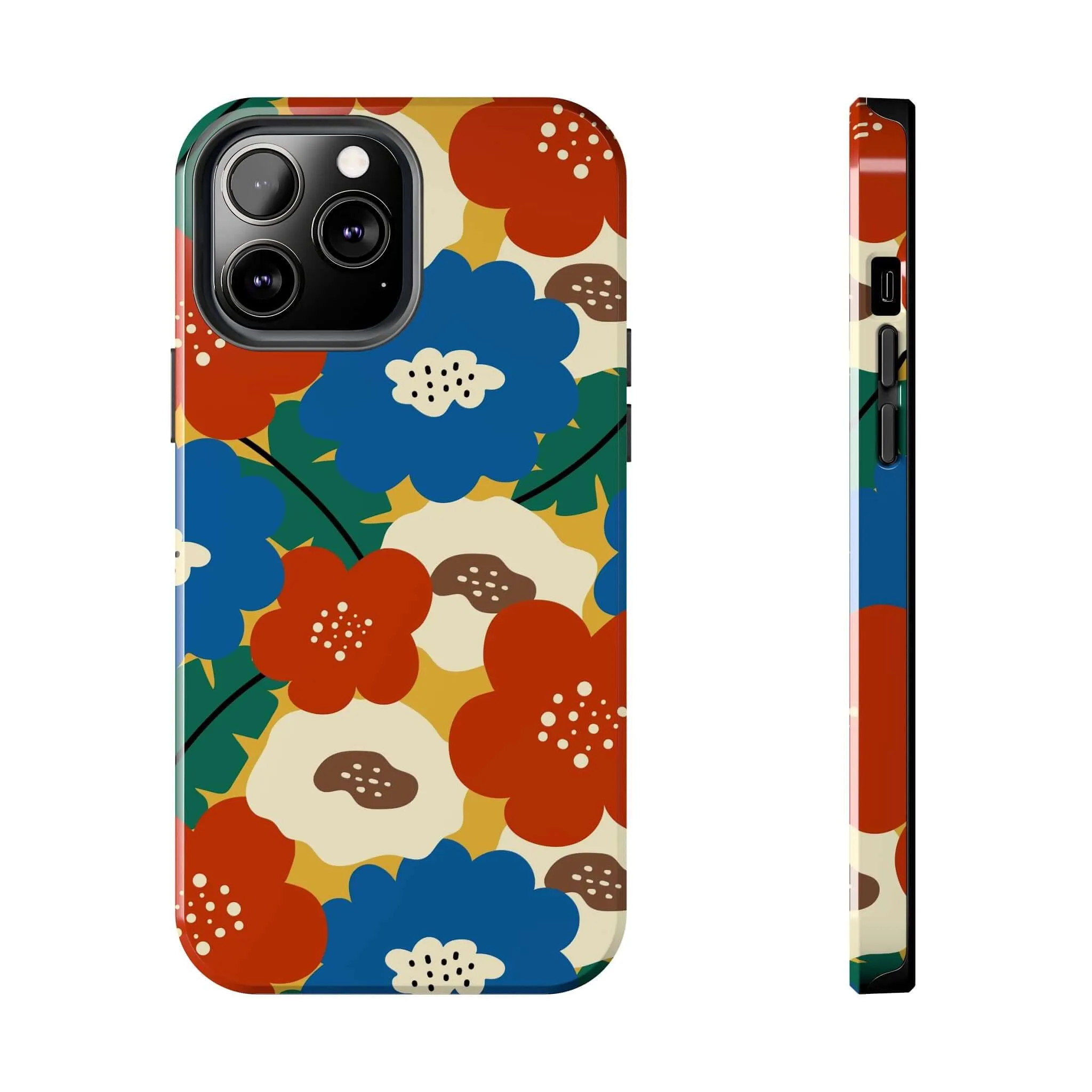 Retro Blooms | Red Flower Case