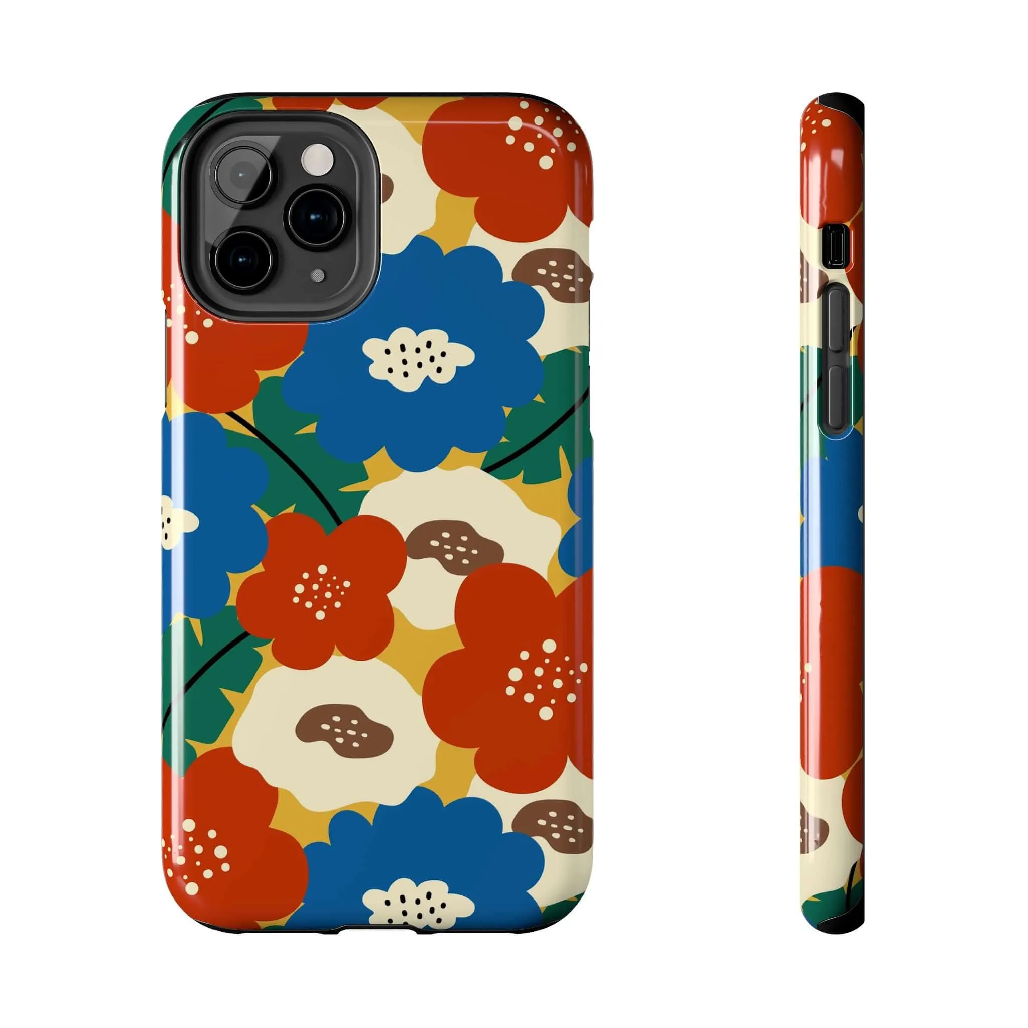 Retro Blooms | Red Flower Case