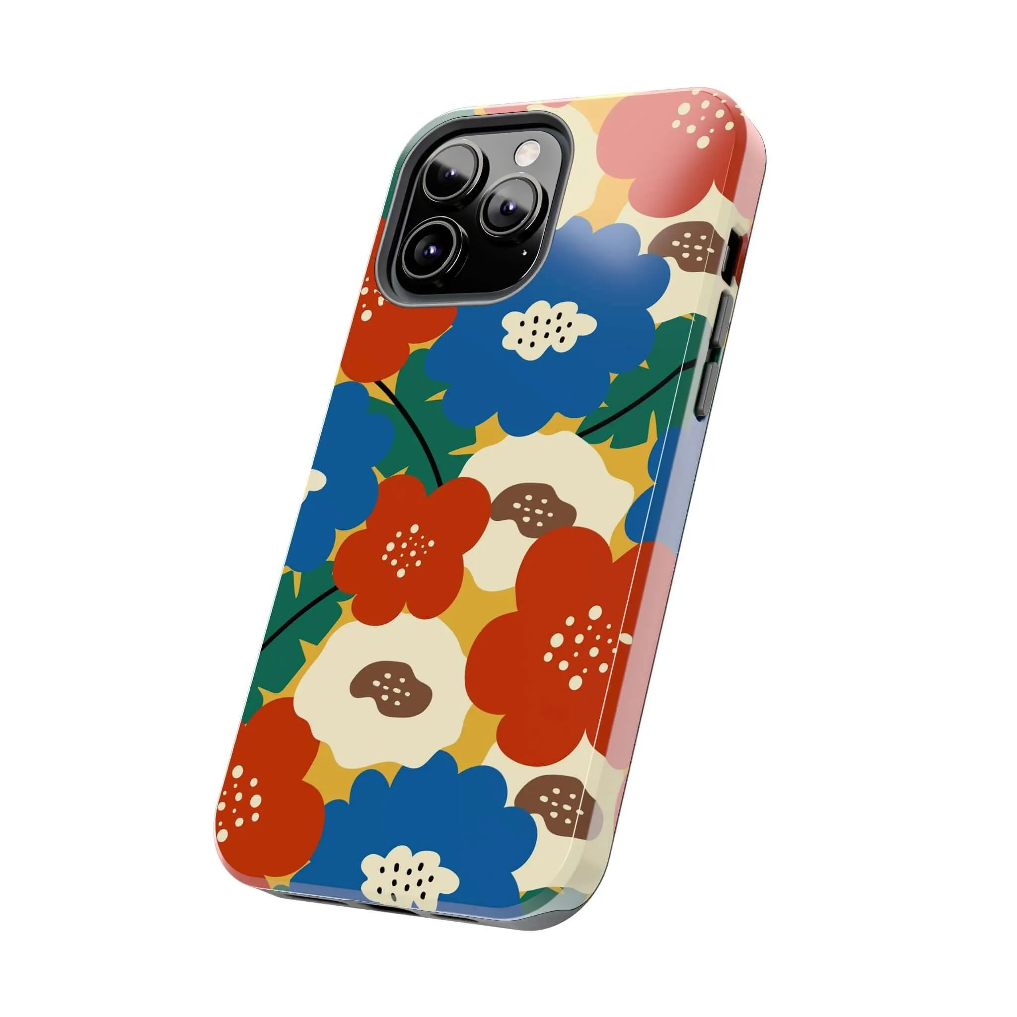Retro Blooms | Red Flower Case