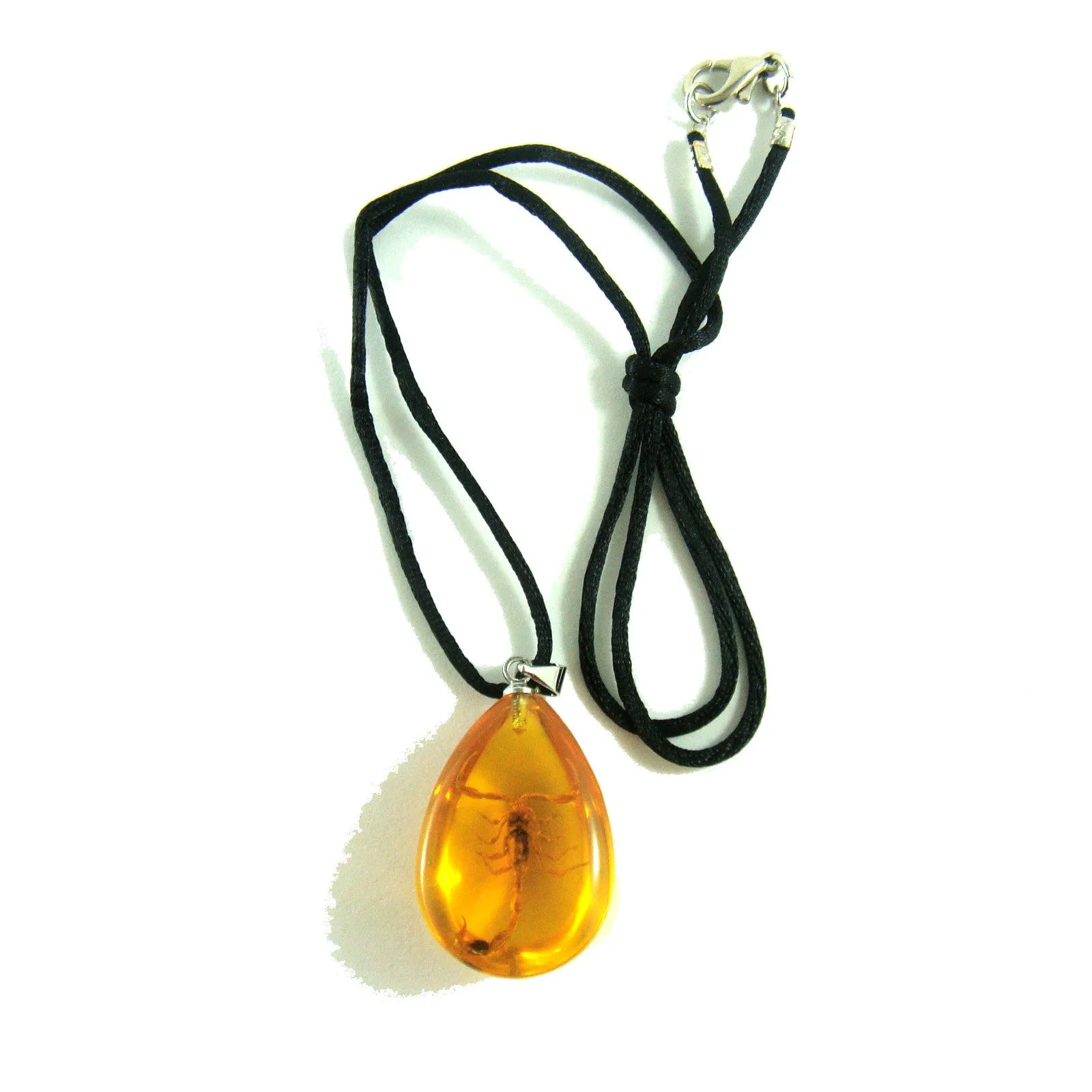 Small Golden Scorpion Necklace Amber (SP101OLD)