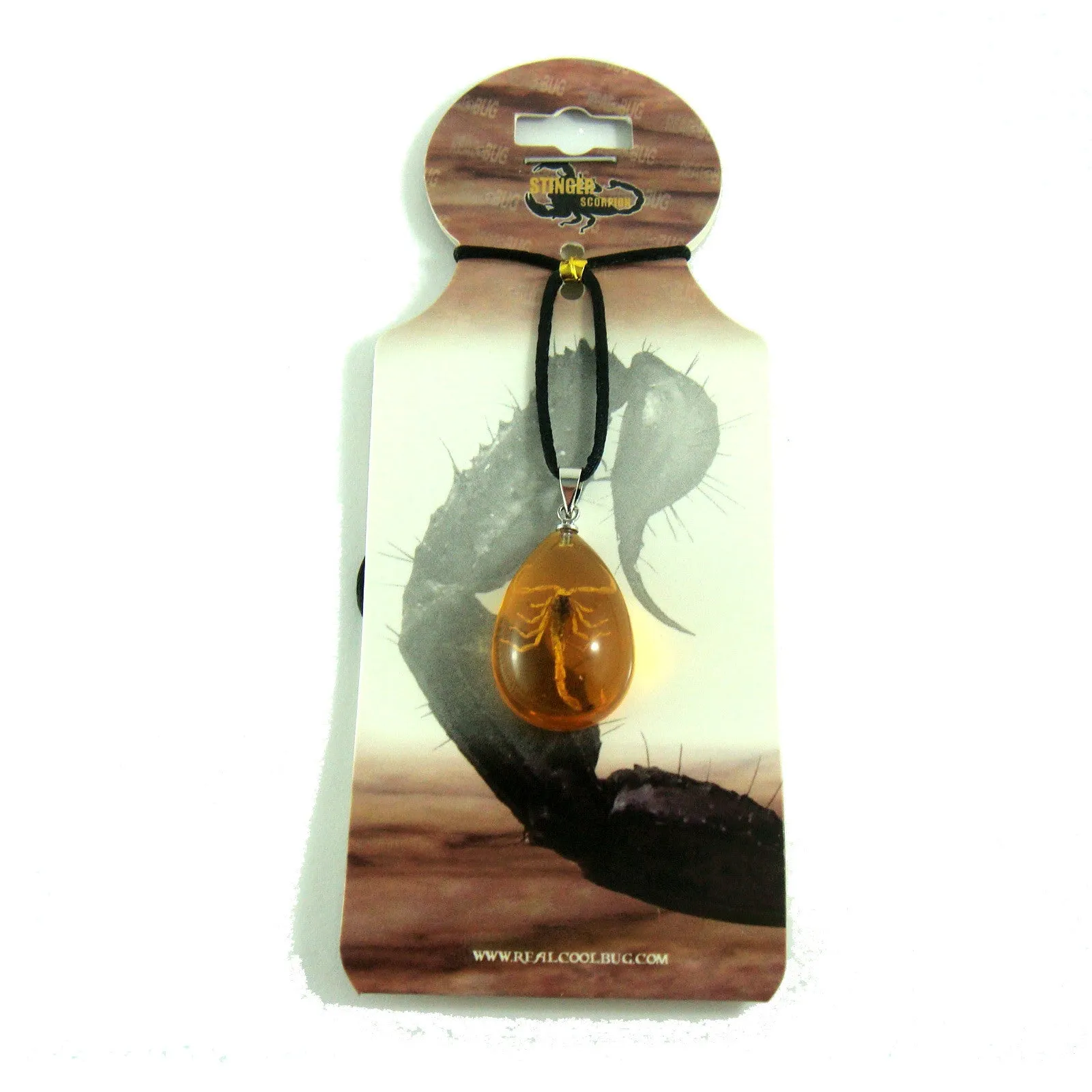 Small Golden Scorpion Necklace Amber (SP101OLD)