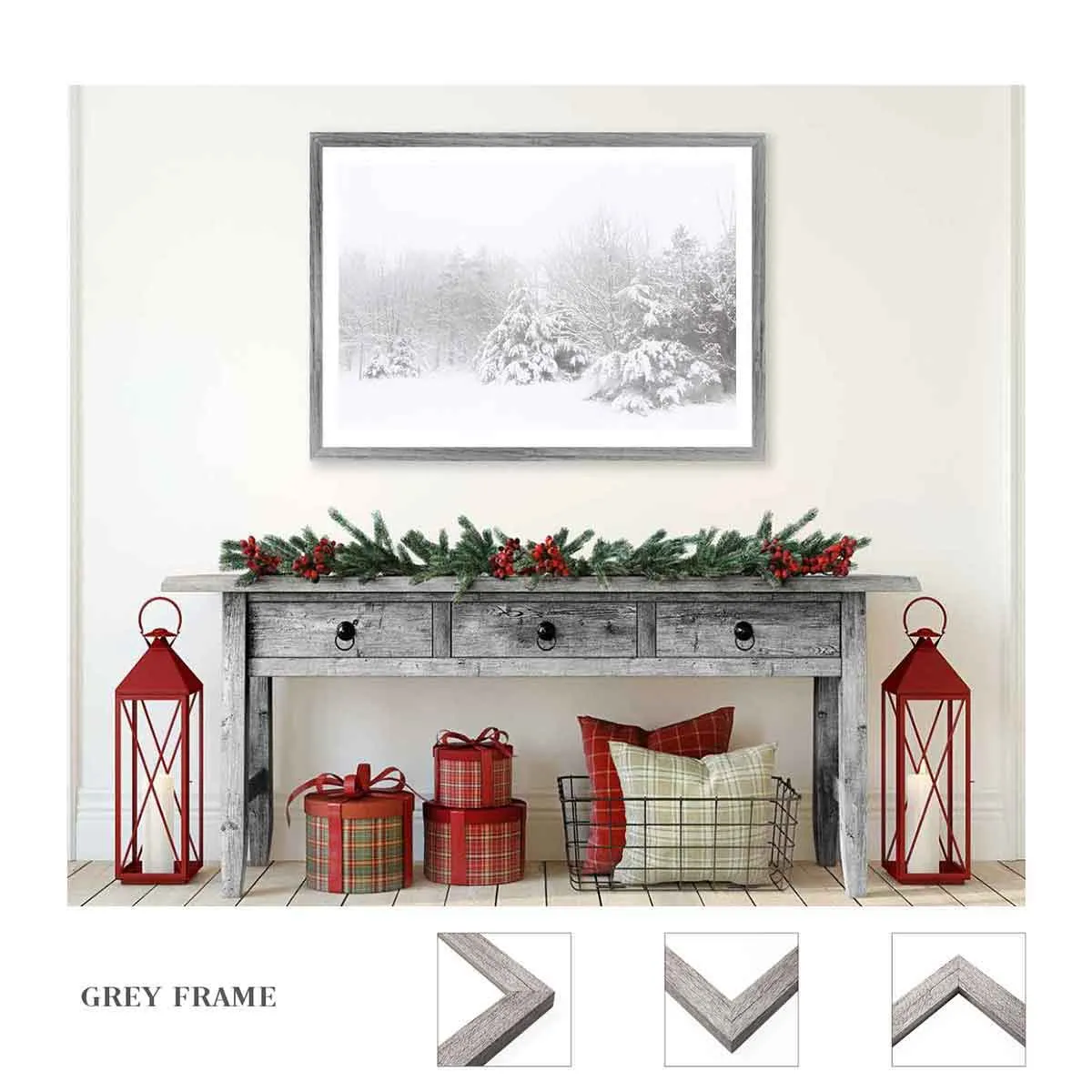 Snowy Pines Wall Art Print