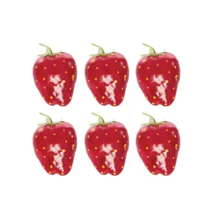 Strawberry Ornaments, Set of 6