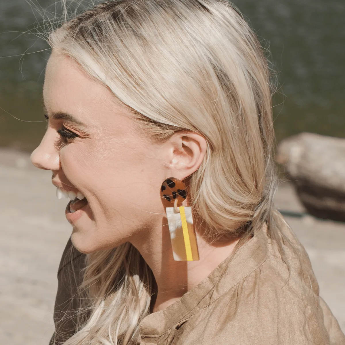 Sunny Striped Cabana Earrings
