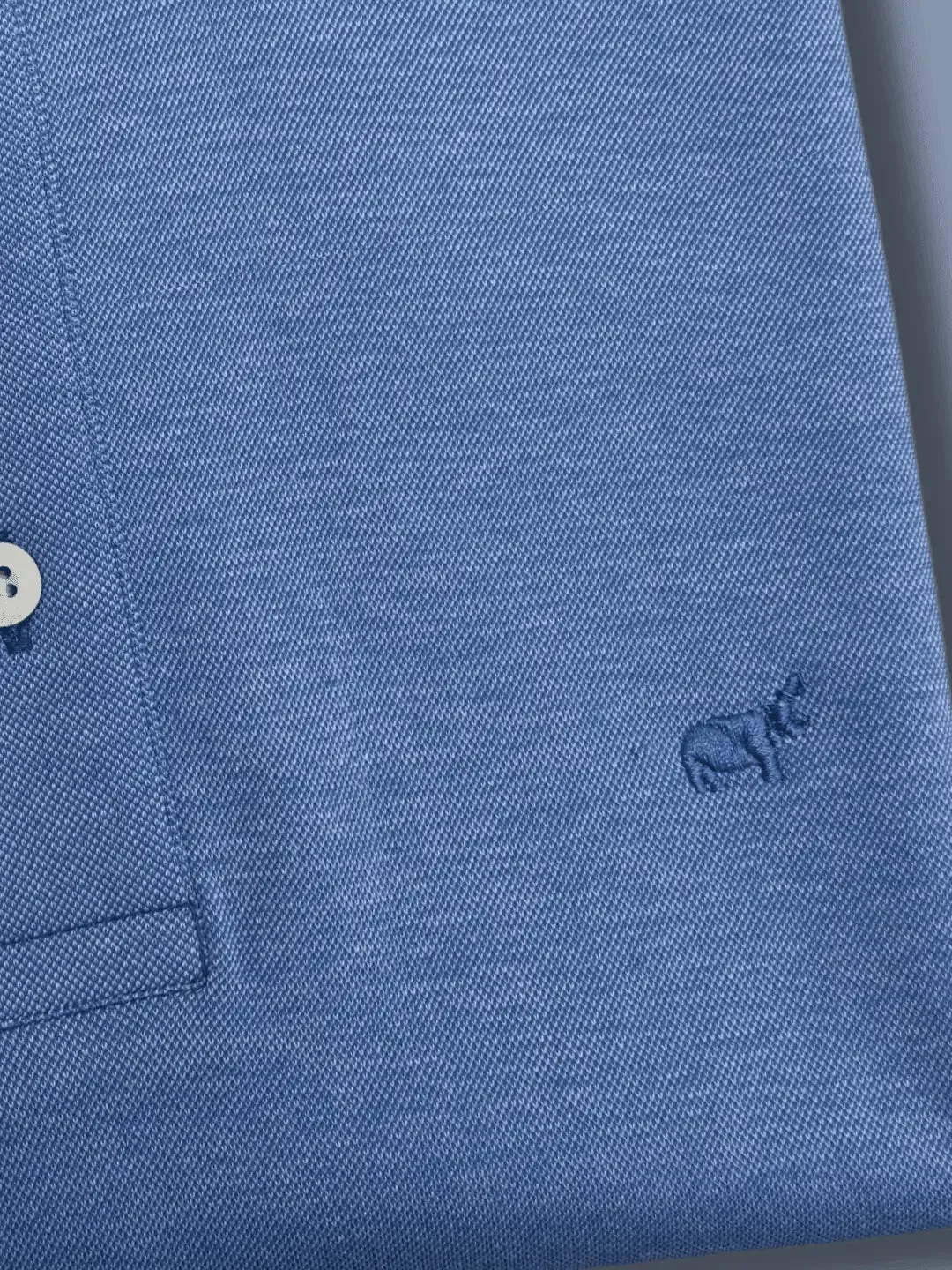 Textured Cool Blue Polo Shirt