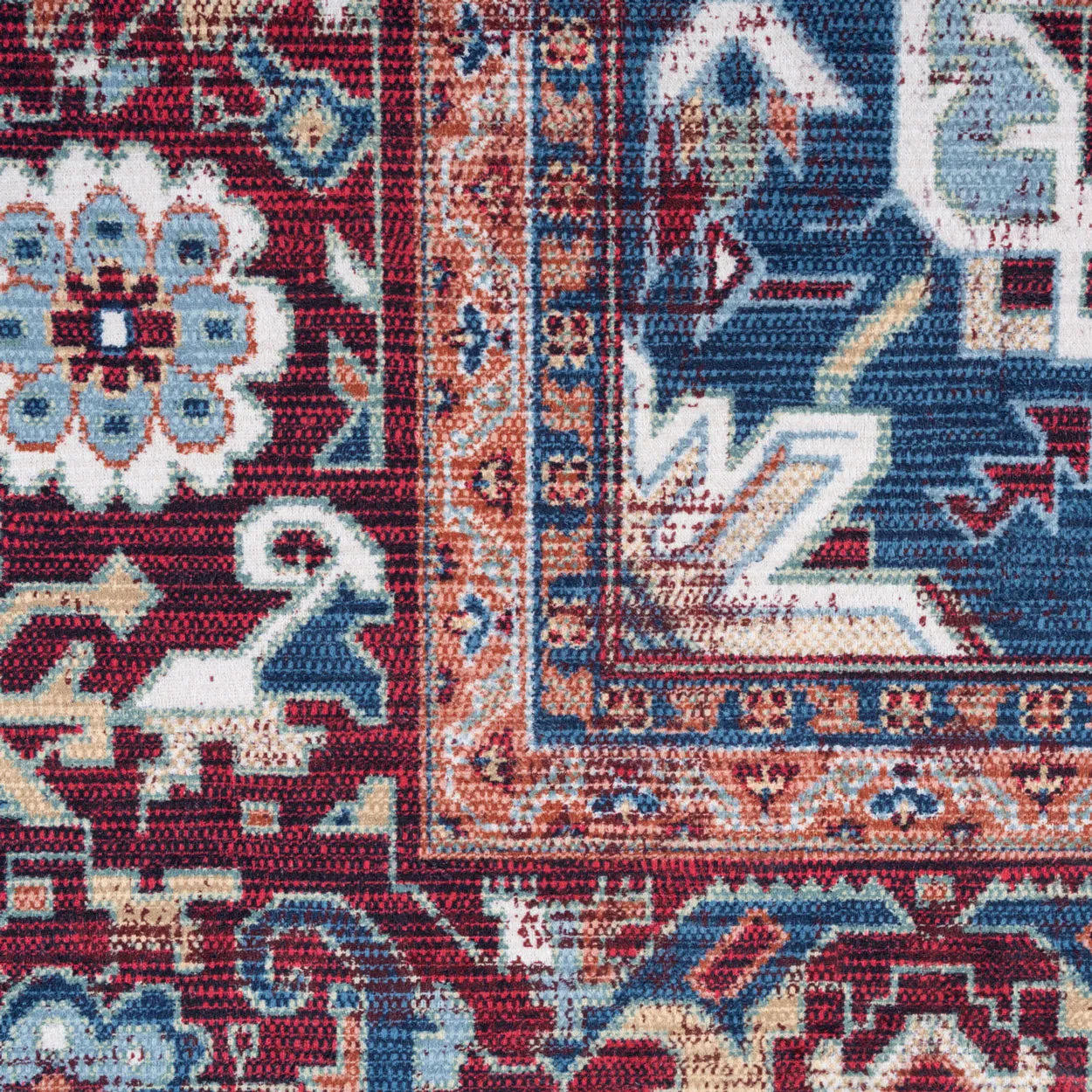 Washable Distressed Earthy Vintage Rug - Bonnie