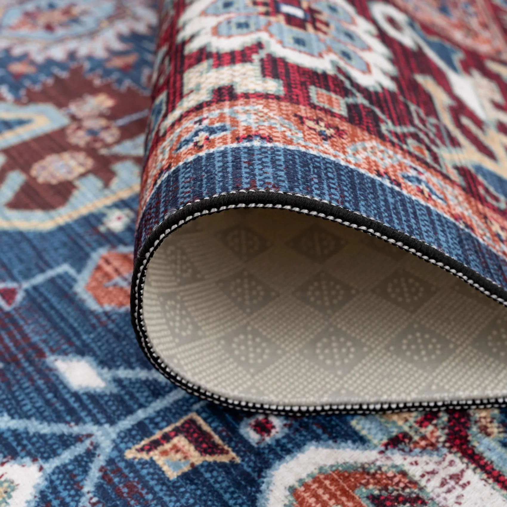 Washable Distressed Earthy Vintage Rug - Bonnie