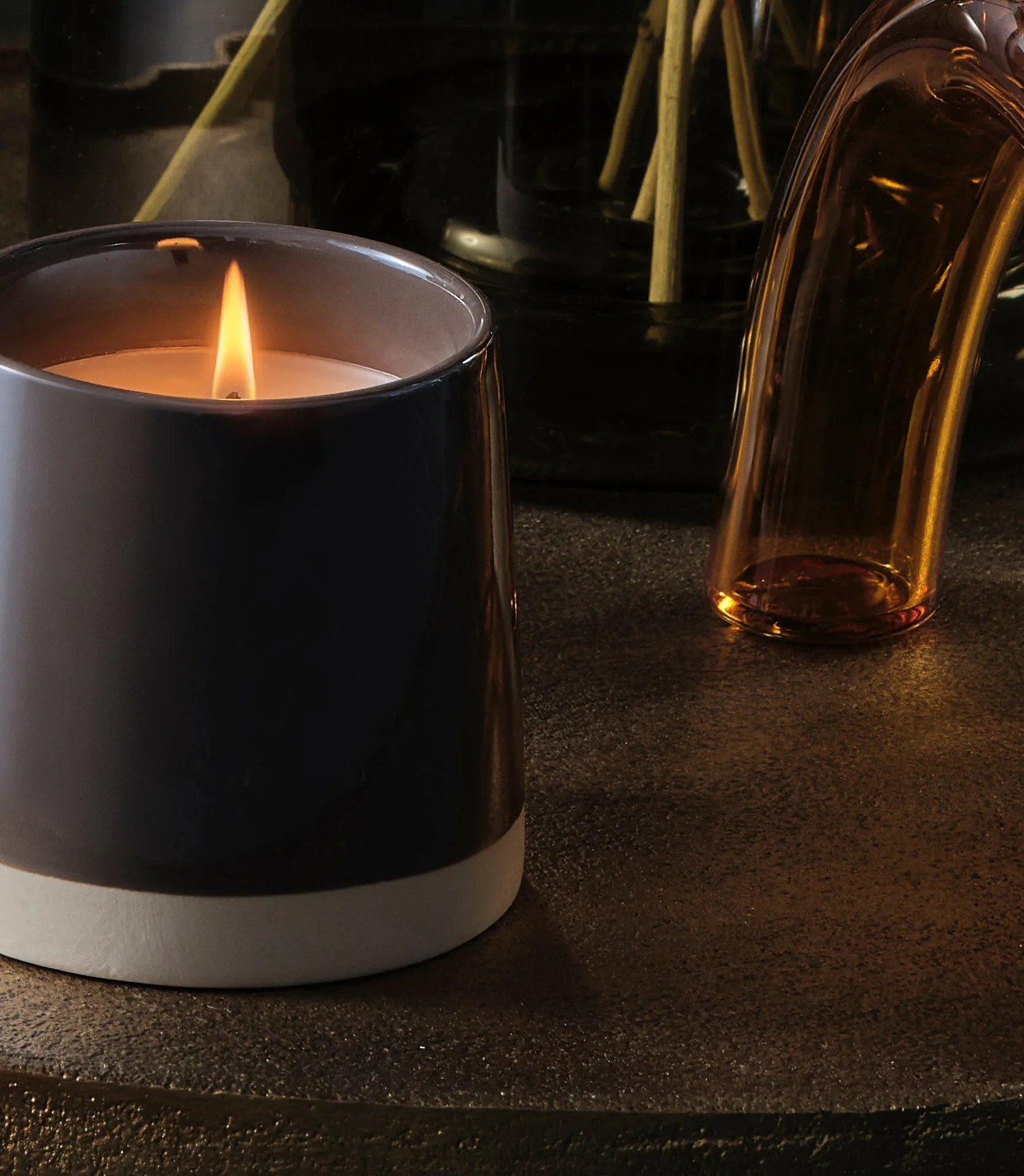 Woodfire Shine Ceramic Candle