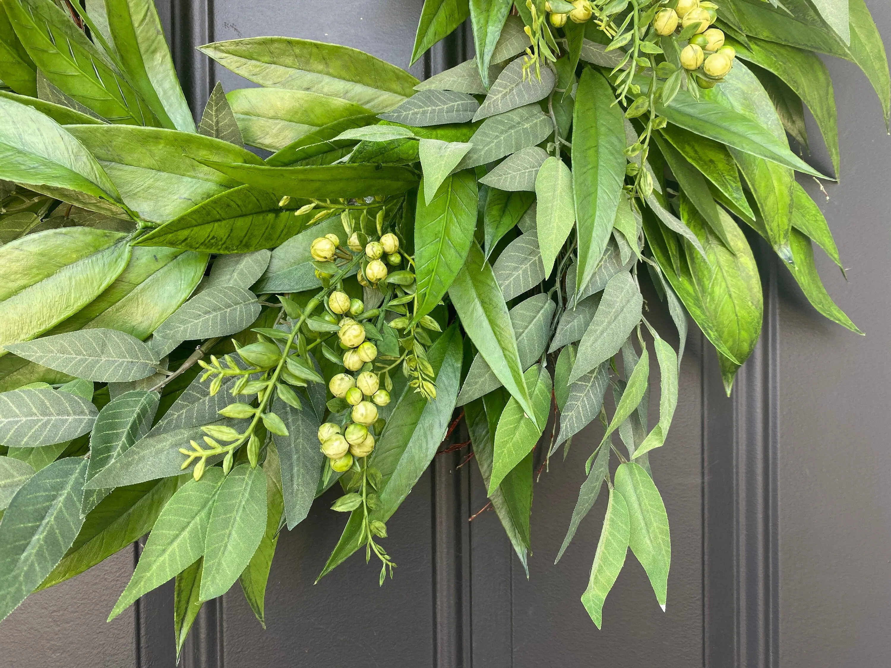 Year Round Forest Green Willow and Bay Leaf Wreath
