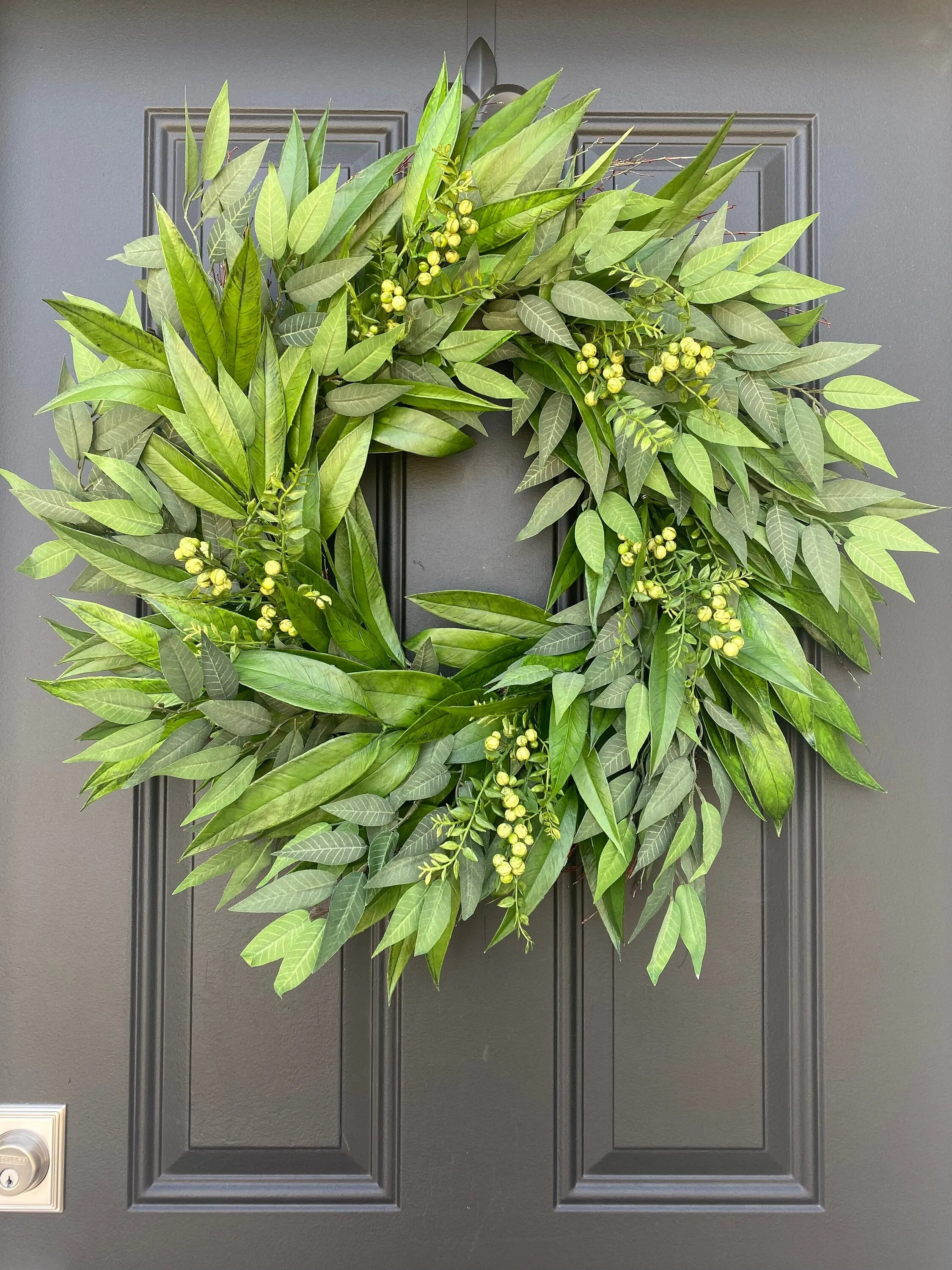 Year Round Forest Green Willow and Bay Leaf Wreath