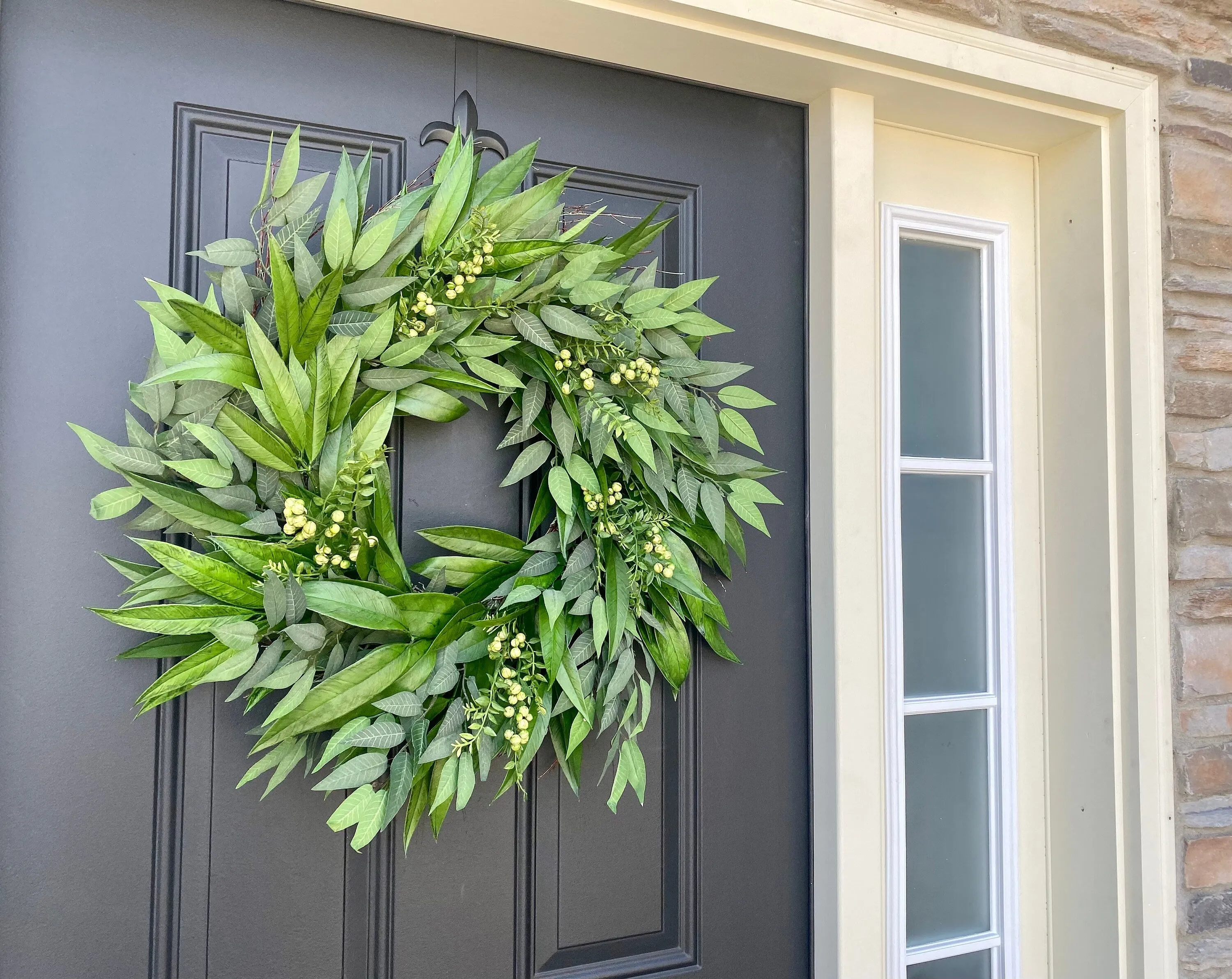 Year Round Forest Green Willow and Bay Leaf Wreath